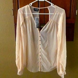Make me an offer Bebe shear see through very classy blouse sexy open back